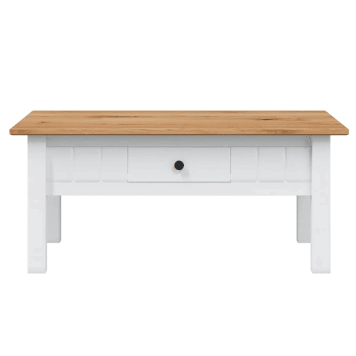 Mesa de Centro, Mesa baixa, 100x60x45 cm pinho maciço Panama branco Mesa de Centro, Mesa baixa, 100x60x45 cm pinho maciço Panama branco