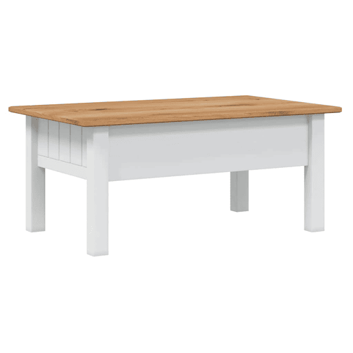 Mesa de Centro, Mesa baixa, 100x60x45 cm pinho maciço Panama branco Mesa de Centro, Mesa baixa, 100x60x45 cm pinho maciço Panama branco
