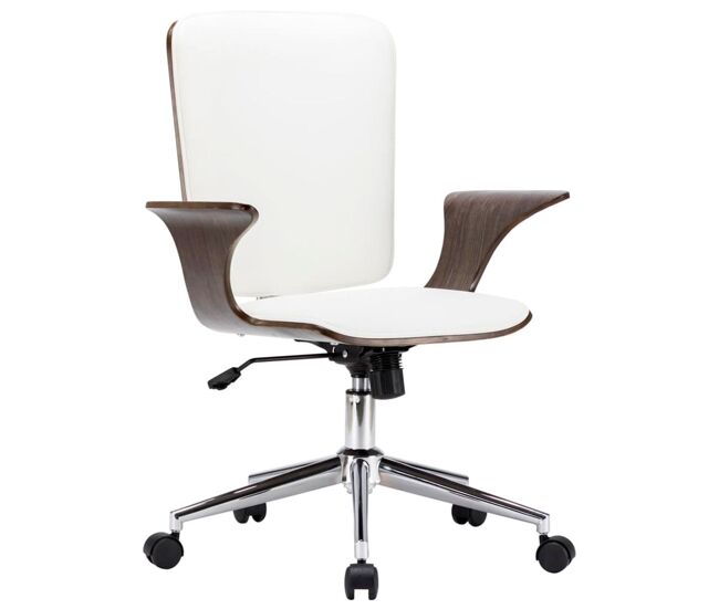 Silla de oficina catania giratoria madera curva blanco/gris 92/104xx69x61 cm