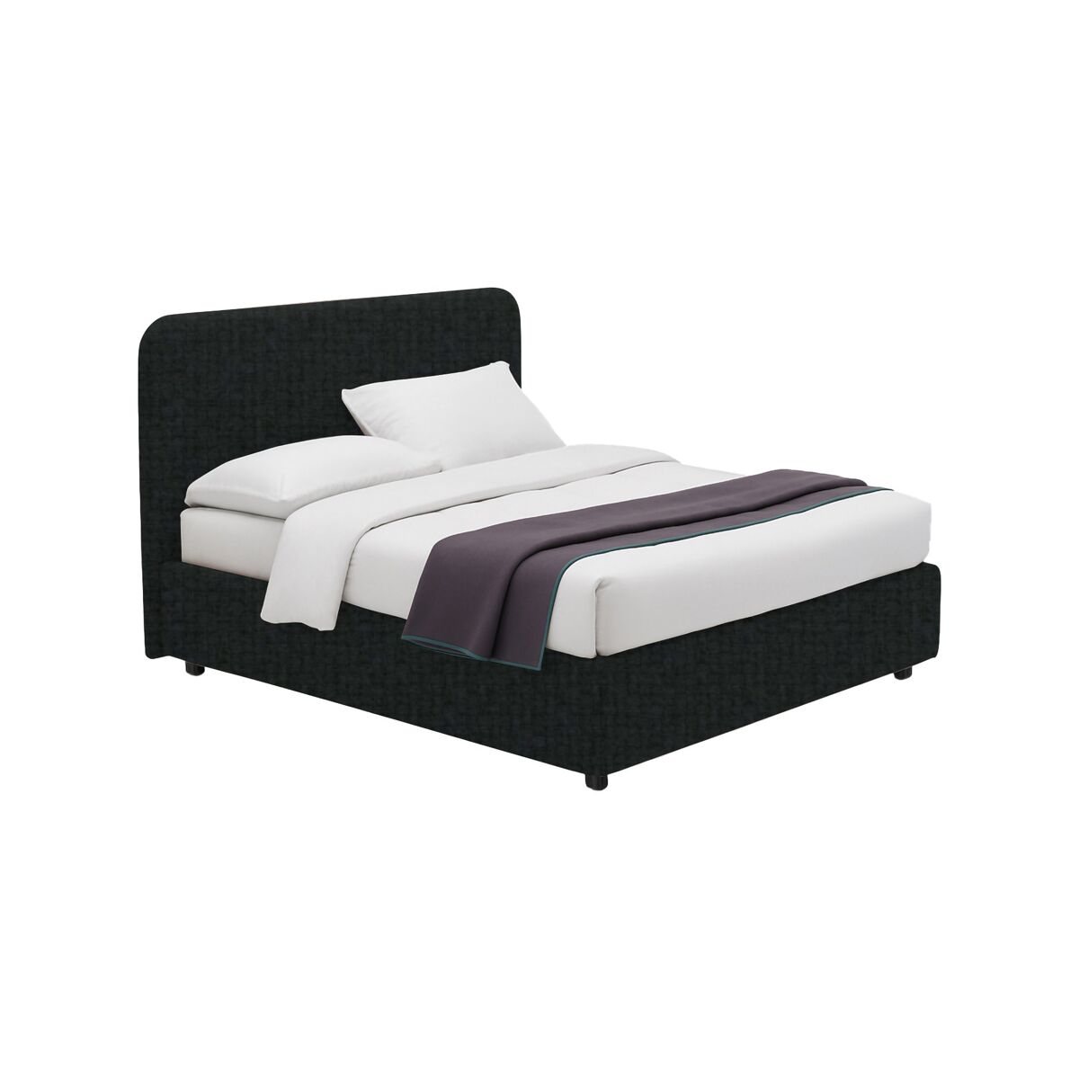Cama Individual Desenfundable de Tela 206x107 Negro/ Gris