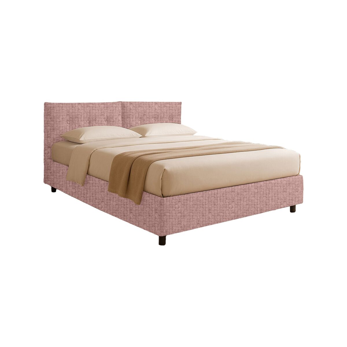 Cama Individual Desenfundable de Tela 202x106 Rosa Talco