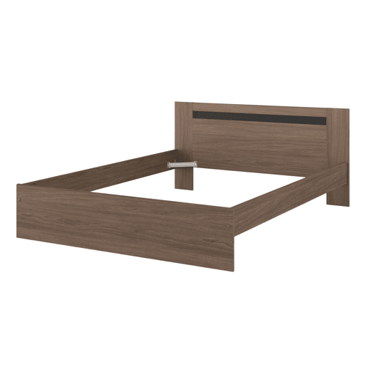 Cama Oshira 135x190 cm, Estrutura de Cama, Quarto, Carvalho Tostado e Pontilhado Preto Cama Oshira 135x190 cm, Estrutura de Cama, Quarto, Carvalho Tostado e Pontilhado Preto