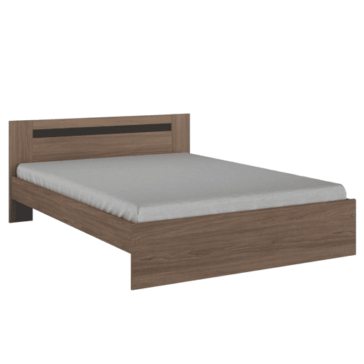 Cama Oshira 135x190 cm, Estrutura de Cama, Quarto, Carvalho Tostado e Pontilhado Preto Cama Oshira 135x190 cm, Estrutura de Cama, Quarto, Carvalho Tostado e Pontilhado Preto