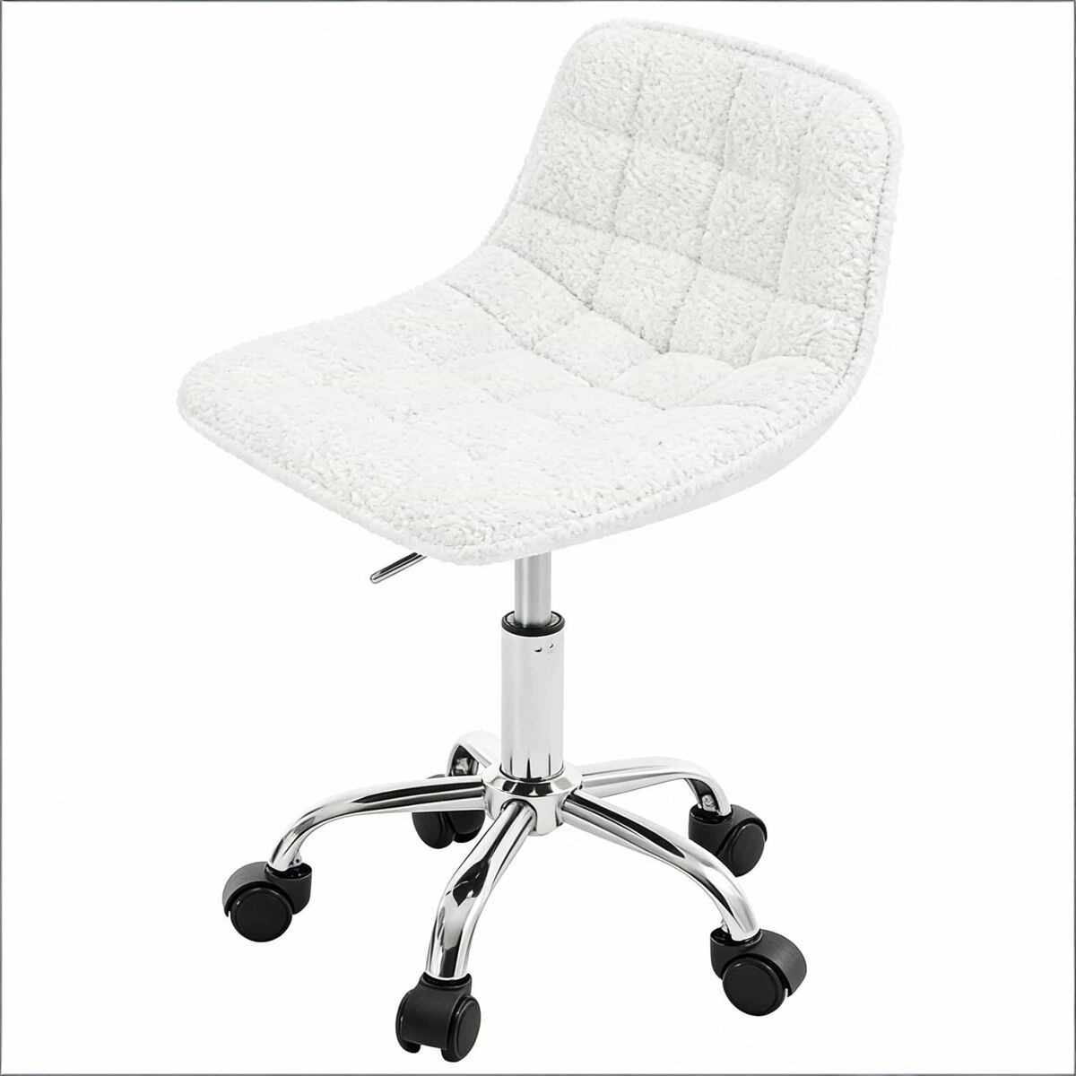 Silla de oficina 43x43x67,5 cm - cómoda, multifuncional, estilo lounge y maquillaje - blanco