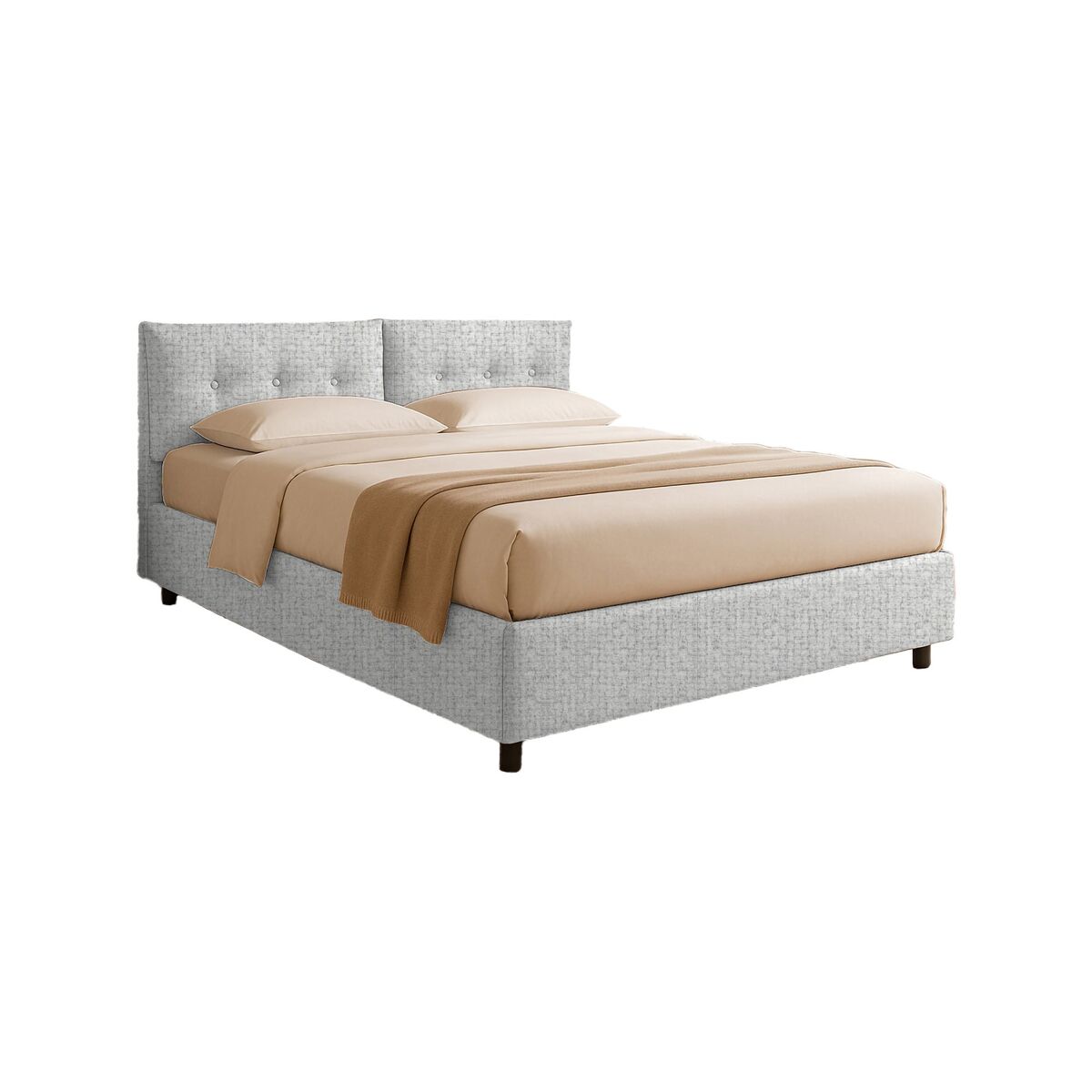 Cama Individual Desenfundable de Tela 202x106 Gris Claro