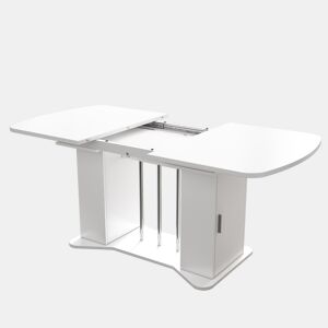 Mesa de jantar extensível retangular 120-160máx cm de mdf,branco