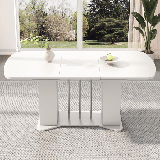 Mesa de jantar extensível retangular 120-160máx cm de mdf,branco Mesa de jantar extensível retangular 120-160máx cm de mdf,branco