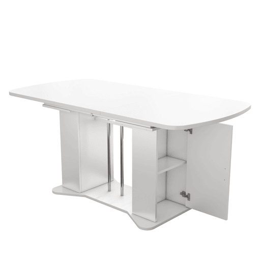 Mesa de jantar extensível retangular 120-160máx cm de mdf,branco Mesa de jantar extensível retangular 120-160máx cm de mdf,branco