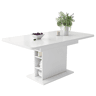 Mesa de jantar extensível retangular 110-130máx cm de painel de partículas,branco