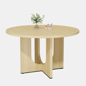 Mesa de jantar fixa redonda 120 cm de mdf,carvalho