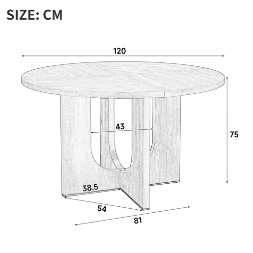 Mesa de jantar fixa redonda 120 cm de mdf,carvalho Mesa de jantar fixa redonda 120 cm de mdf,carvalho
