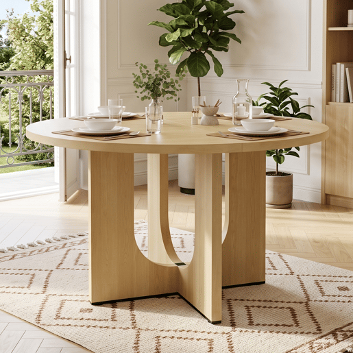 Mesa de jantar fixa redonda 120 cm de mdf,carvalho Mesa de jantar fixa redonda 120 cm de mdf,carvalho