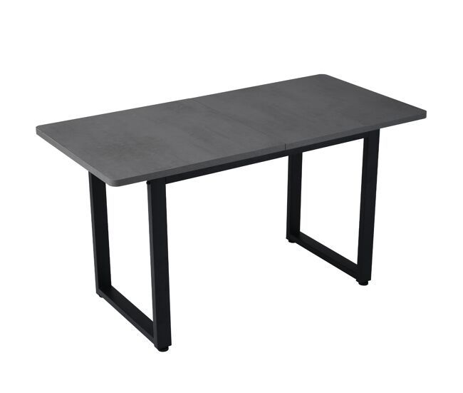 Mesa de comedor fija rectangular 140 cm de panel de partículas,gris+negro