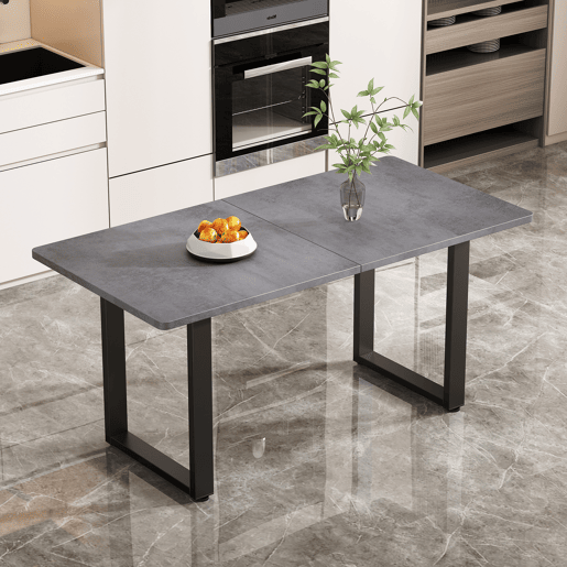 Mesa de jantar fixa retangular 140 cm de painel de partÃculas,cinza+preto Mesa de jantar fixa retangular 140 cm de painel de partÃculas,cinza+preto