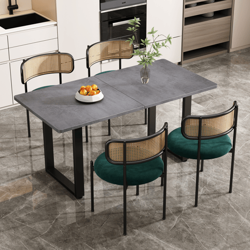 Mesa de jantar fixa retangular 140 cm de painel de partÃculas,cinza+preto Mesa de jantar fixa retangular 140 cm de painel de partÃculas,cinza+preto