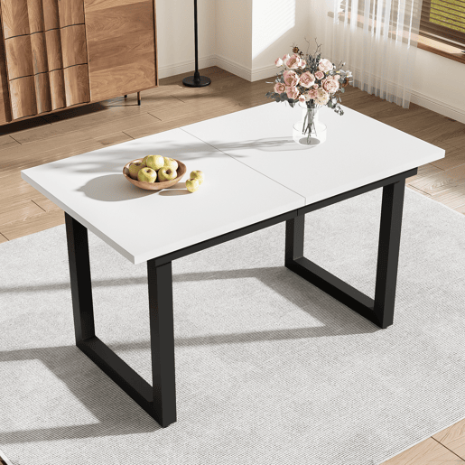 Mesa de jantar extensível retangular 140-180máx cm de mdf,branco