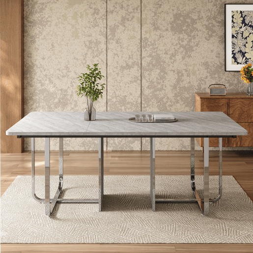 Mesa de jantar fixa retangular 180 cm de mdf,cinza Mesa de jantar fixa retangular 180 cm de mdf,cinza