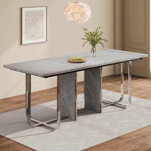 Mesa de jantar fixa retangular 180 cm de mdf,cinza Mesa de jantar fixa retangular 180 cm de mdf,cinza