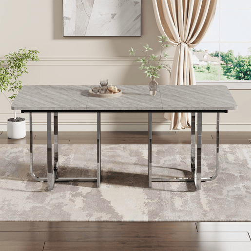 Mesa de jantar fixa retangular 180 cm de mdf,cinza Mesa de jantar fixa retangular 180 cm de mdf,cinza