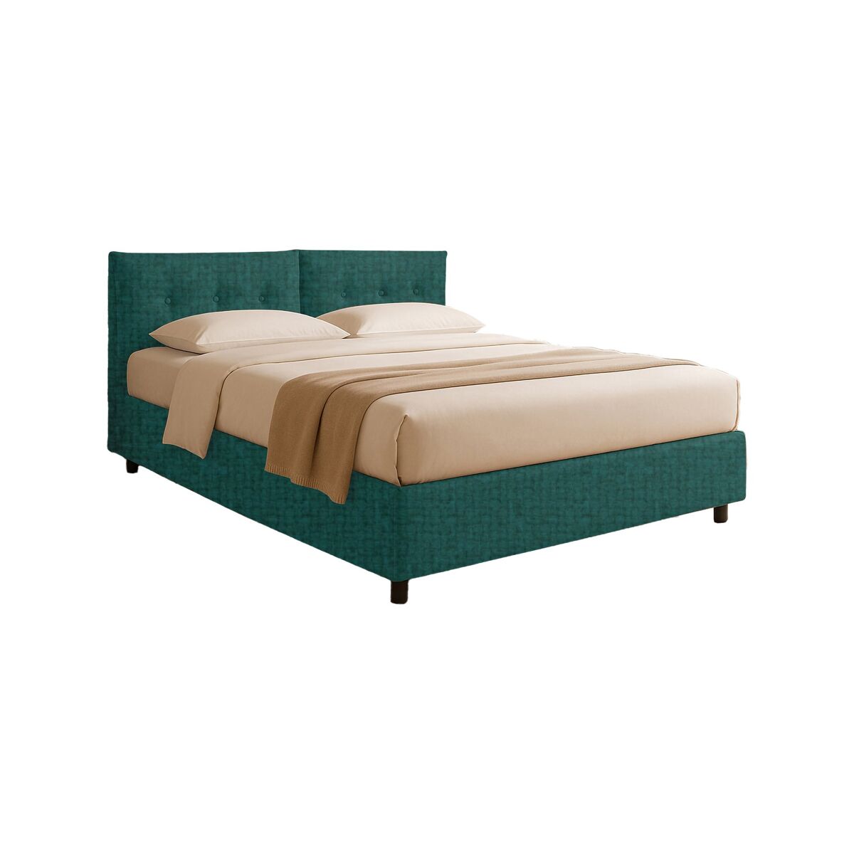 Cama Individual Desenfundable de Tela 202x106 Verde Oscuro