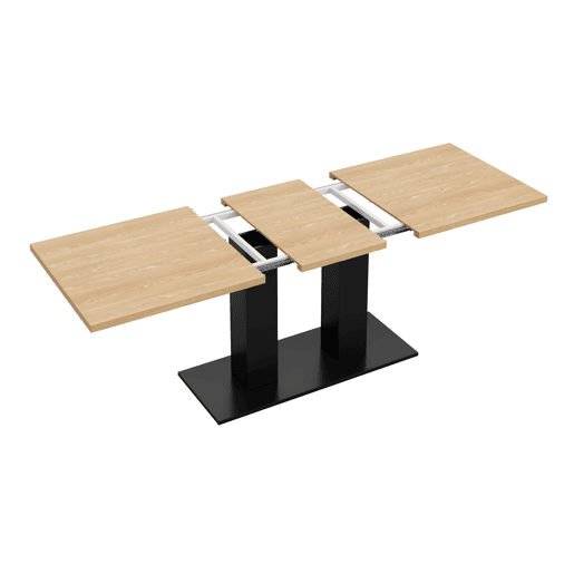 Mesa de jantar extensível retangular 140-180máx cm de mdf,natural