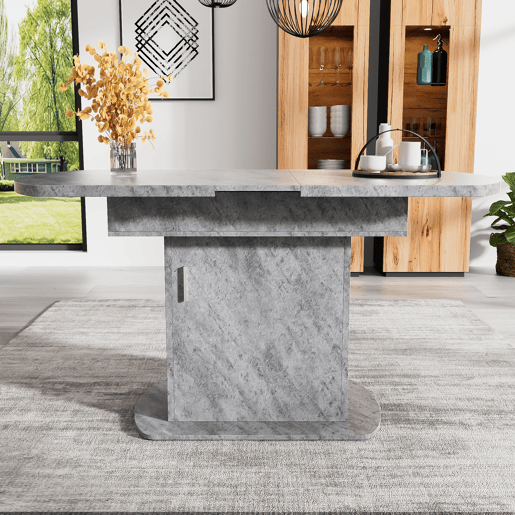 Mesa de jantar extensível oval 110-130máx cm de painel de partículas,cinza Mesa de jantar extensível oval 110-130máx cm de painel de partículas,cinza