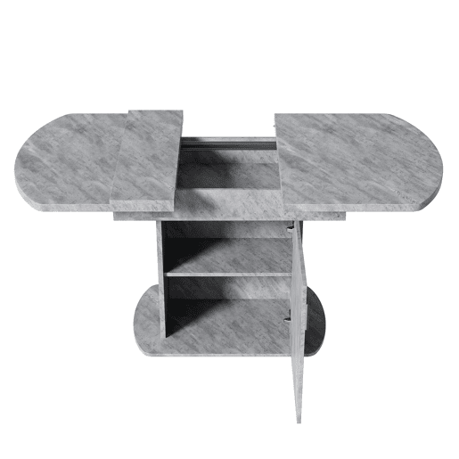 Mesa de jantar extensível oval 110-130máx cm de painel de partículas,cinza Mesa de jantar extensível oval 110-130máx cm de painel de partículas,cinza