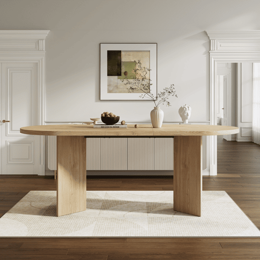 Mesa de jantar fixa oval 200 cm de mdf,carvalho