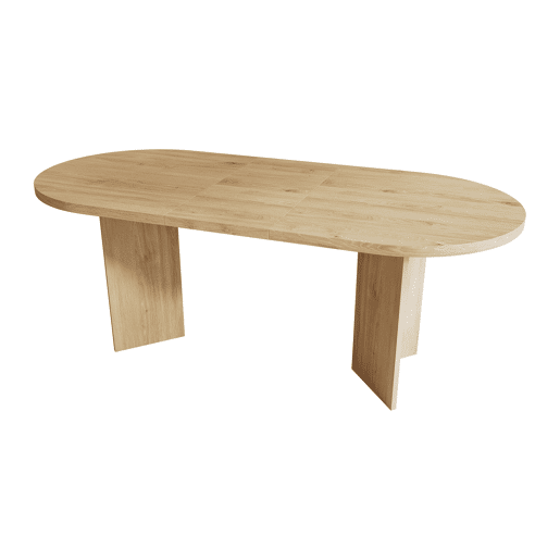Mesa de jantar fixa oval 200 cm de mdf,carvalho