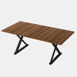 Mesa de jantar fixa retangular 180 cm de mdf,noz