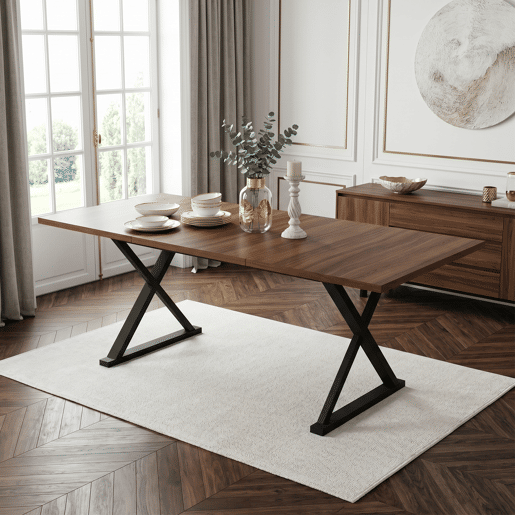Mesa de jantar fixa retangular 180 cm de mdf,noz