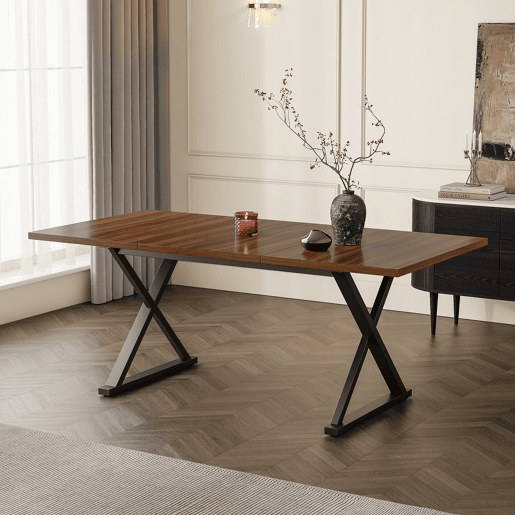 Mesa de jantar fixa retangular 180 cm de mdf,noz