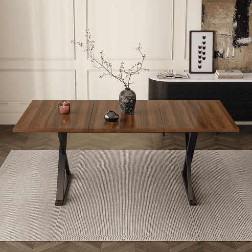 Mesa de jantar fixa retangular 180 cm de mdf,noz