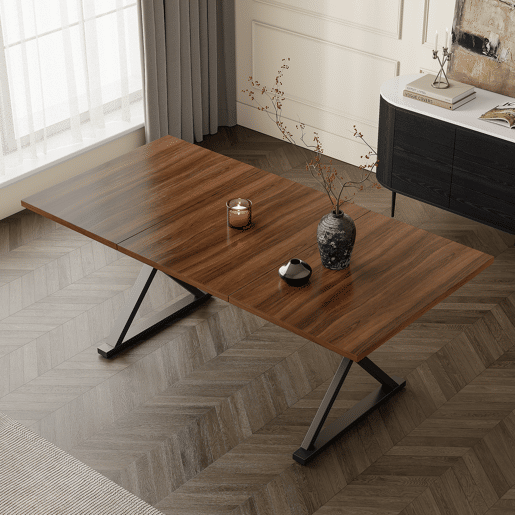 Mesa de jantar fixa retangular 180 cm de mdf,noz