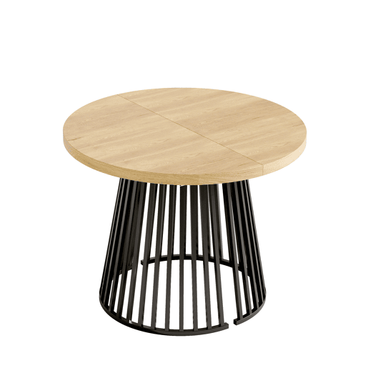 Mesa de jantar extensível redonda 100-176máx cm de mdf,natural Mesa de jantar extensível redonda 100-176máx cm de mdf,natural