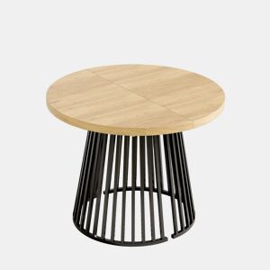 Mesa de jantar extensível redonda 100-176máx cm de mdf,natural