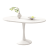 Mesa de jantar extensível redonda 100-140máx cm de mdf,branco