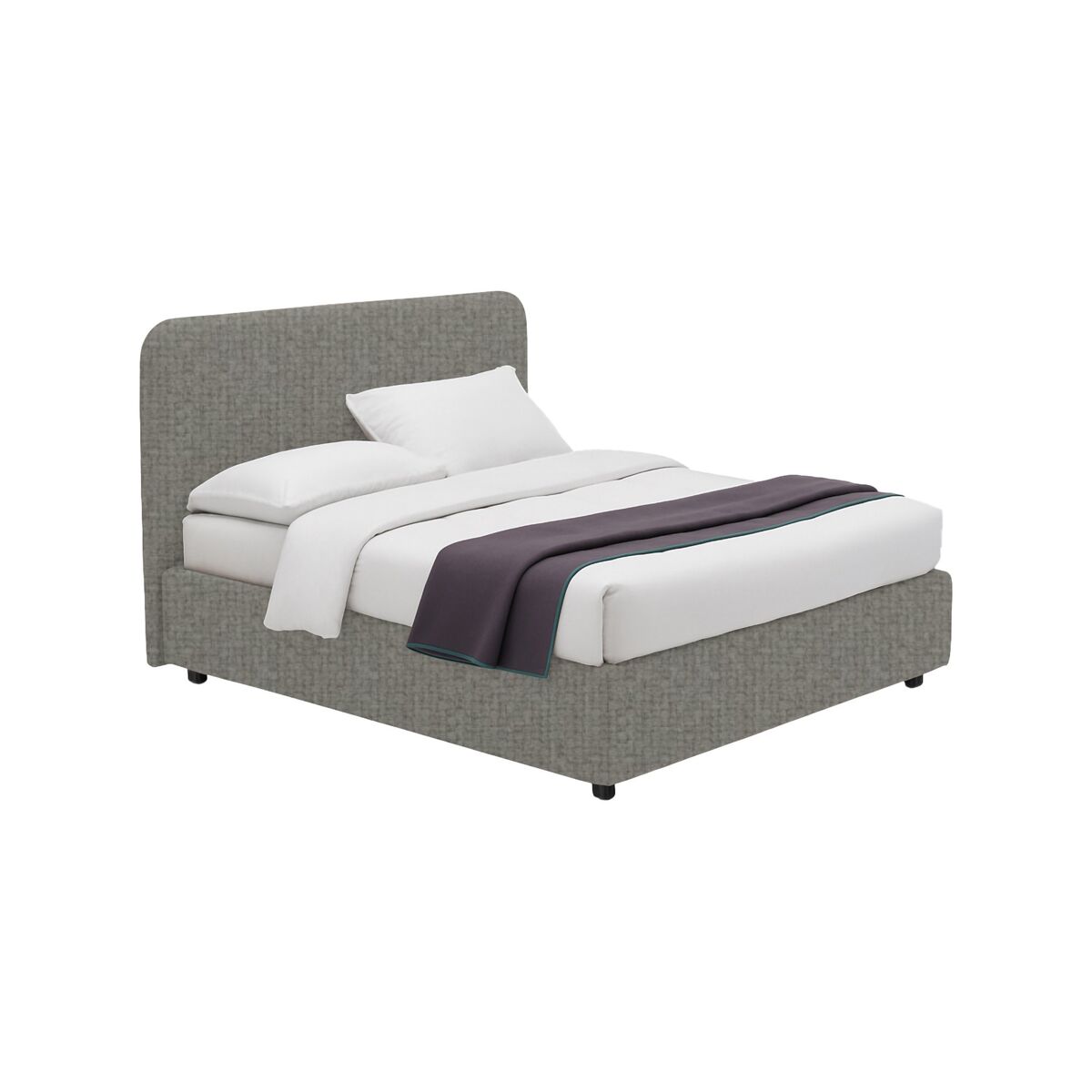 Cama Individual Desenfundable de Tela 206x107 Gris Medio