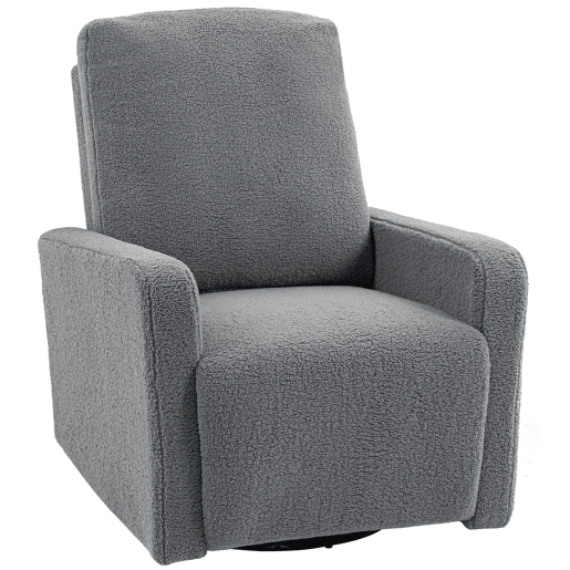 Poltrona Relax com reclinação manual até 135º, apoios de braço, apoio para os pés acolchoado e função de balanço de 360°, cinza. Poltrona Relax com reclinação manual até 135º, apoios de braço, apoio para os pés acolchoado e função de balanço de 360°, cinza.