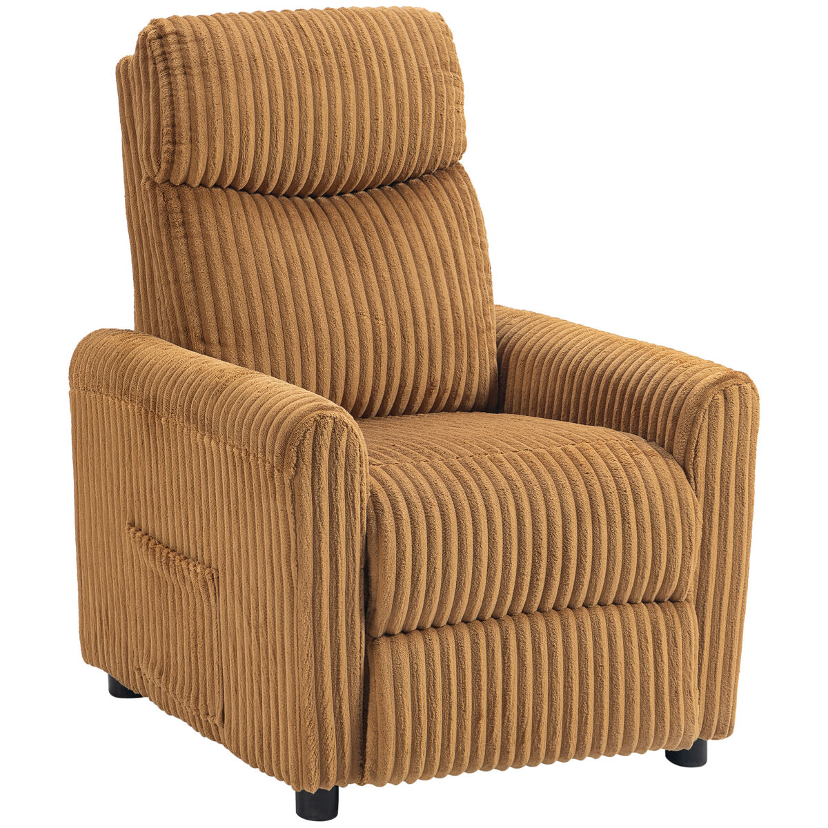 Sillón relax reclinable manual tapizado en pana instalación rápida reposapiés acolchado grueso marrón