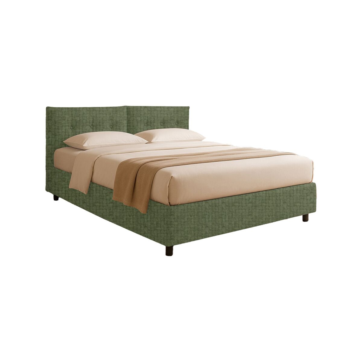 Cama Individual Desenfundable de Tela 202x106 Verde