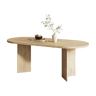 Mesa de jantar fixa oval 160 cm de mdf,carvalho