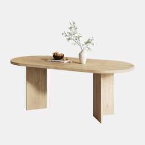 Mesa de jantar fixa oval 160 cm de mdf,carvalho