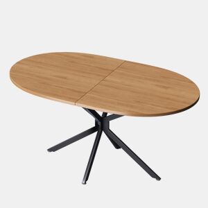 Mesa de jantar fixa oval 120 cm de mdf,natural