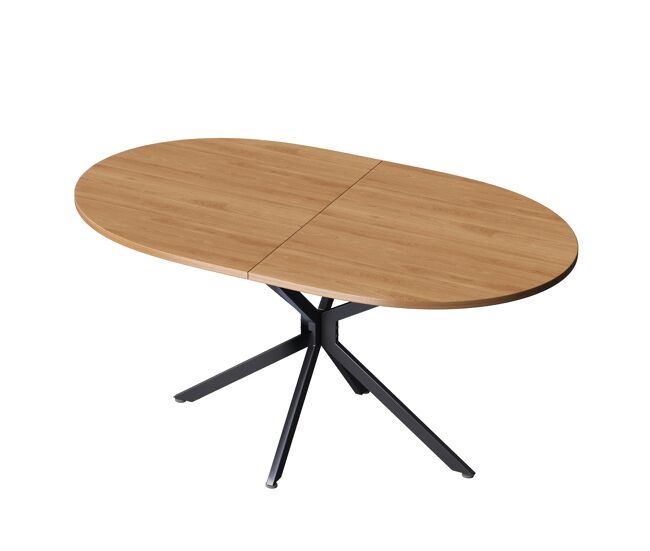 Mesa de comedor fija ovalada 120 cm de mdf,natural