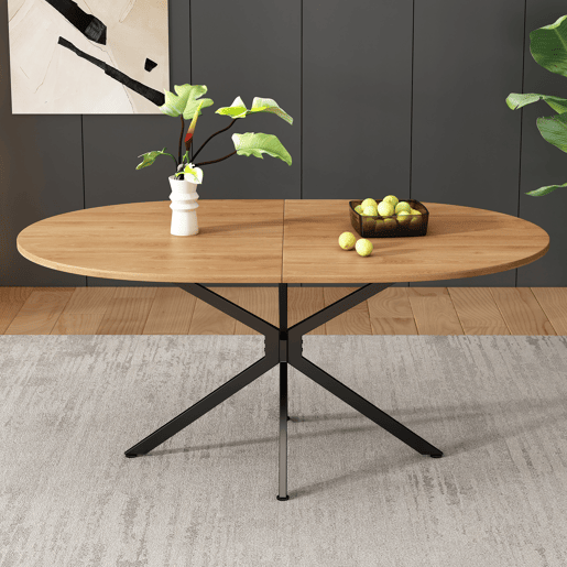Mesa de jantar fixa oval 120 cm de mdf,natural Mesa de jantar fixa oval 120 cm de mdf,natural