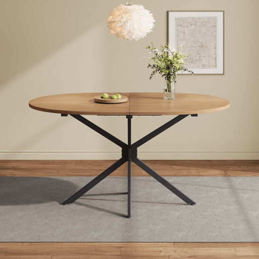 Mesa de jantar fixa oval 120 cm de mdf,natural Mesa de jantar fixa oval 120 cm de mdf,natural