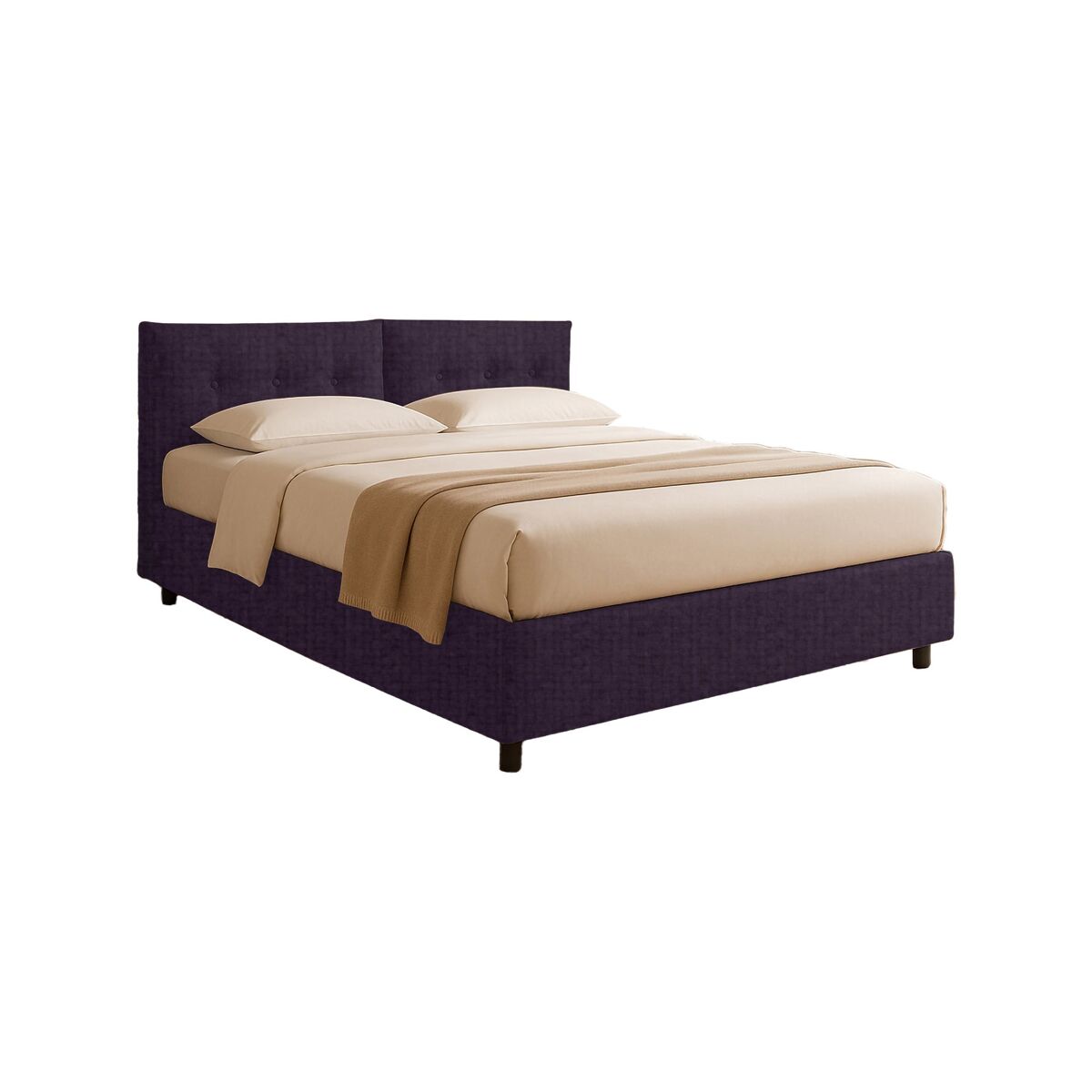 Cama Individual Desenfundable de Tela 202x106 Berenjena