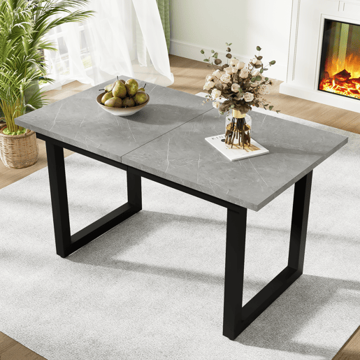 Mesa de jantar extensível retangular 140-180máx cm de mdf,cinza Mesa de jantar extensível retangular 140-180máx cm de mdf,cinza