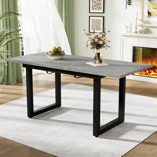 Mesa de jantar extensível retangular 140-180máx cm de mdf,cinza Mesa de jantar extensível retangular 140-180máx cm de mdf,cinza
